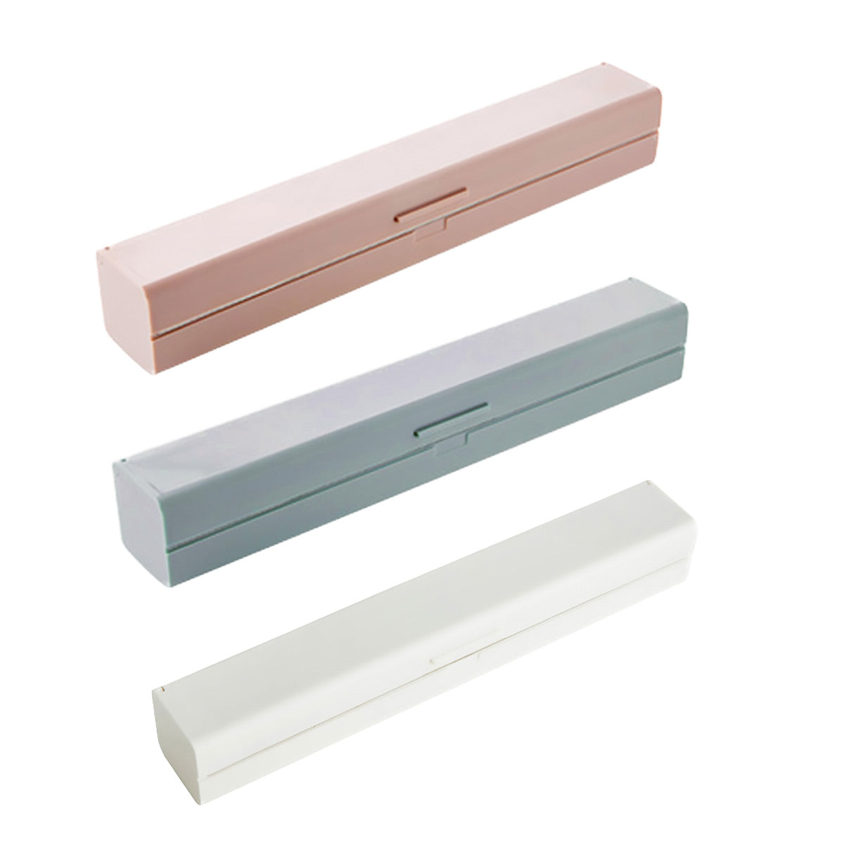 Plastic Food Wrap Dispenser Cutter Foil Cling Film Storage Holder Box Kitchen - Pink