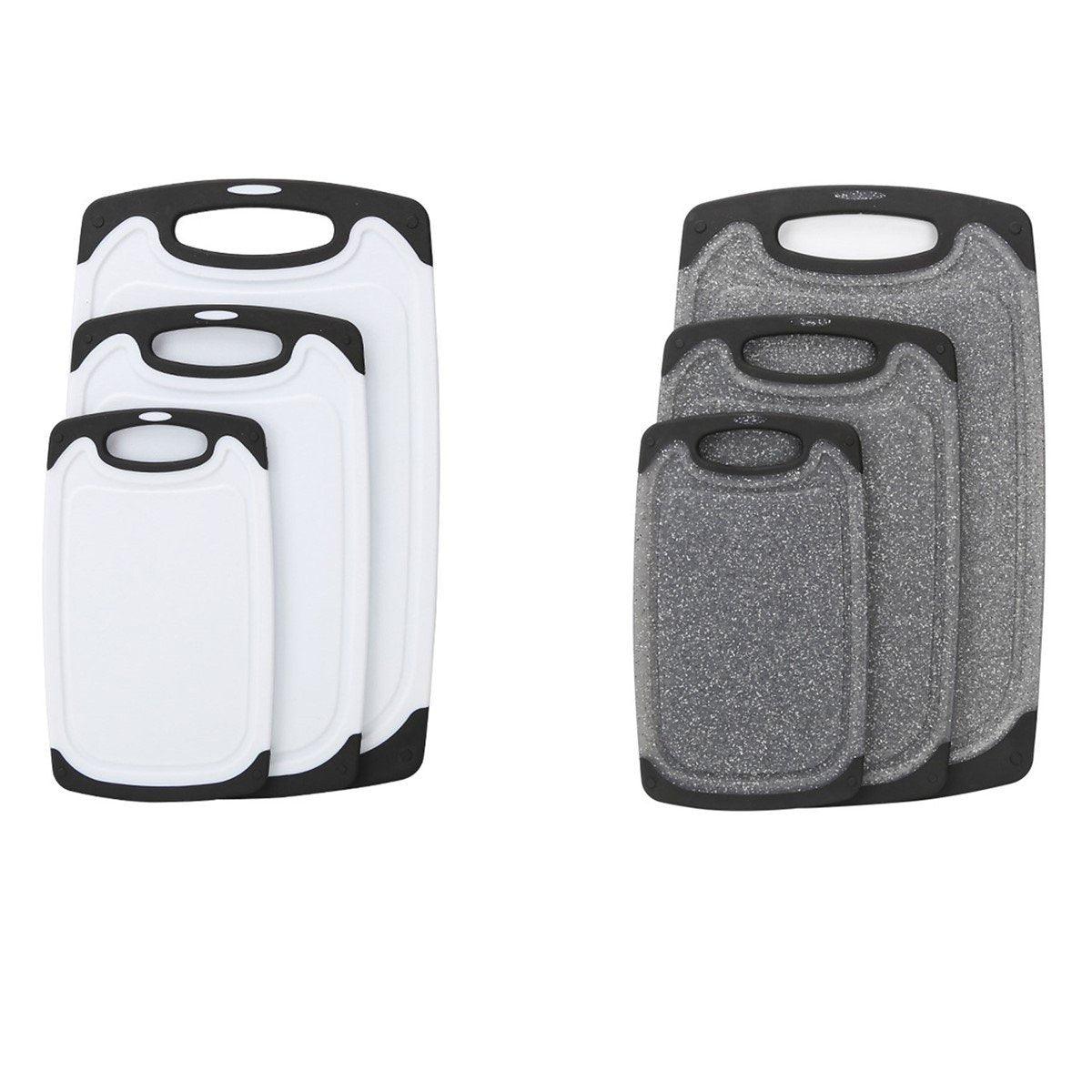 3pcs Wheat Straw Plastic Cutting Board Set Chopping Board Kitchen - White