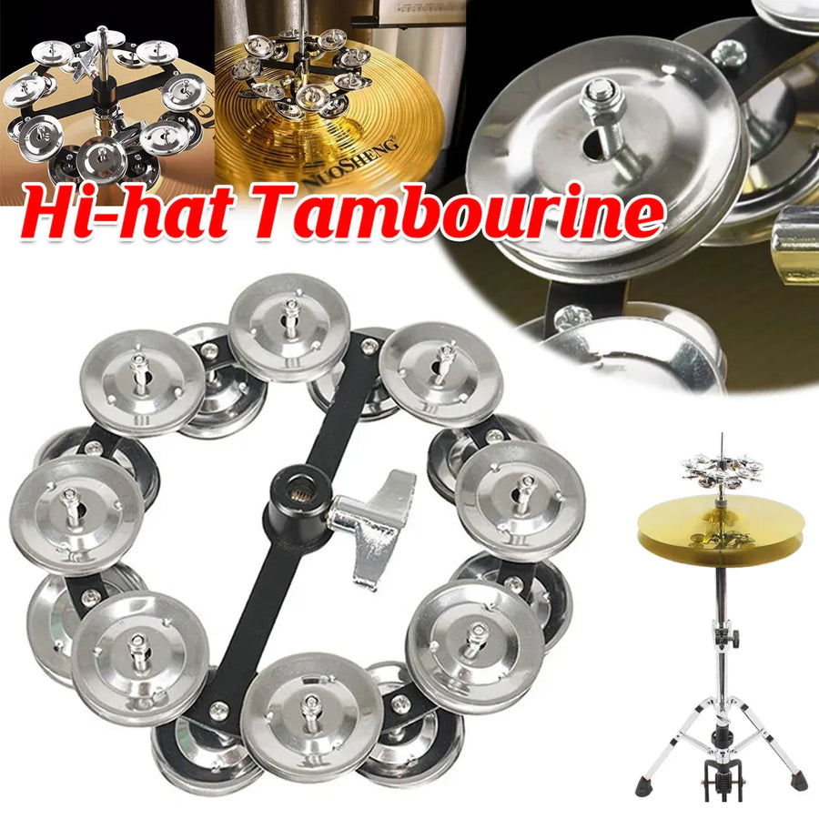 Frame Drum Treading Bell Steel Sheet Rattling Bell Double-Layer for Percussion