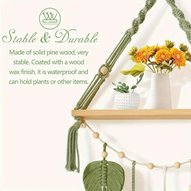 Home Wall Decoration Woven Tapestry Shelf Hanging Wall Art Boho Style Decor