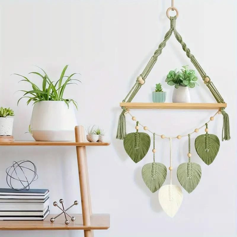 Home Wall Decoration Woven Tapestry Shelf Hanging Wall Art Boho Style Decor