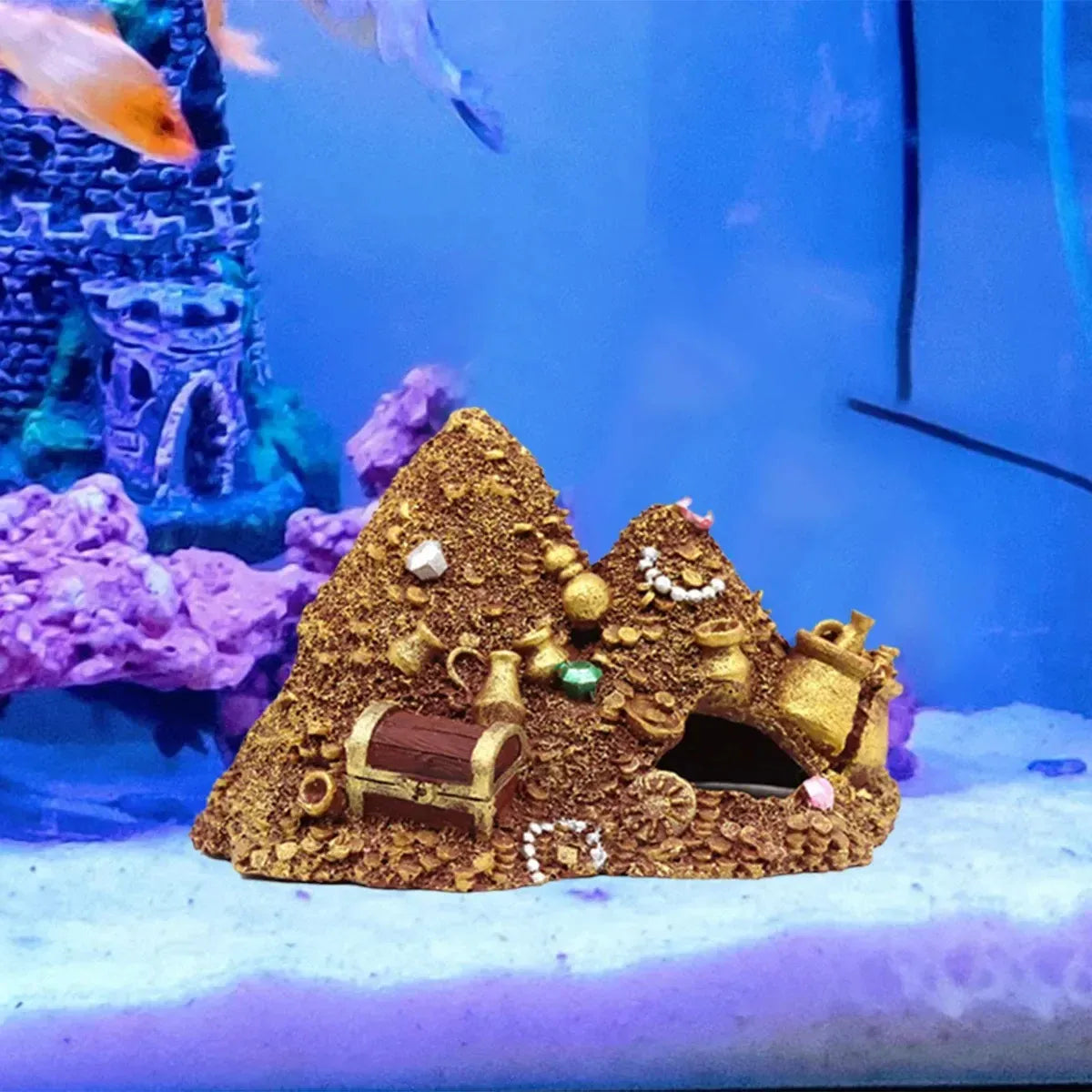 Aquarium Decoration Pineapple House Hideout Treasure Chest Fish Tank Ornament