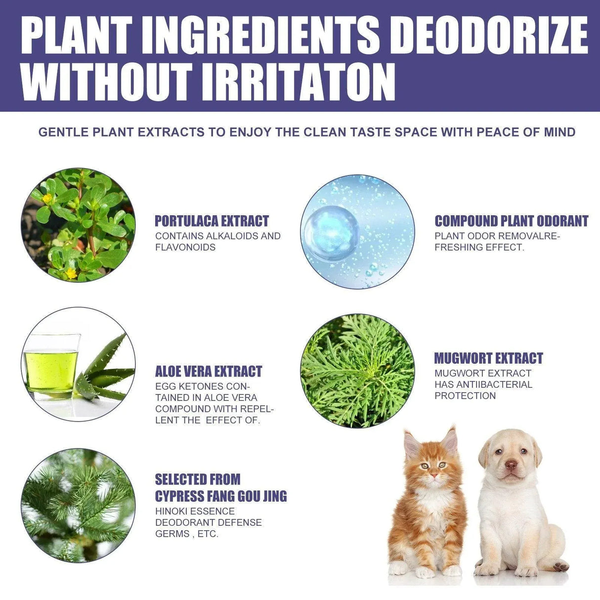Pet Deodorant Spray for Cats and Dogs Eliminates Urine Feces Odors Air Freshener