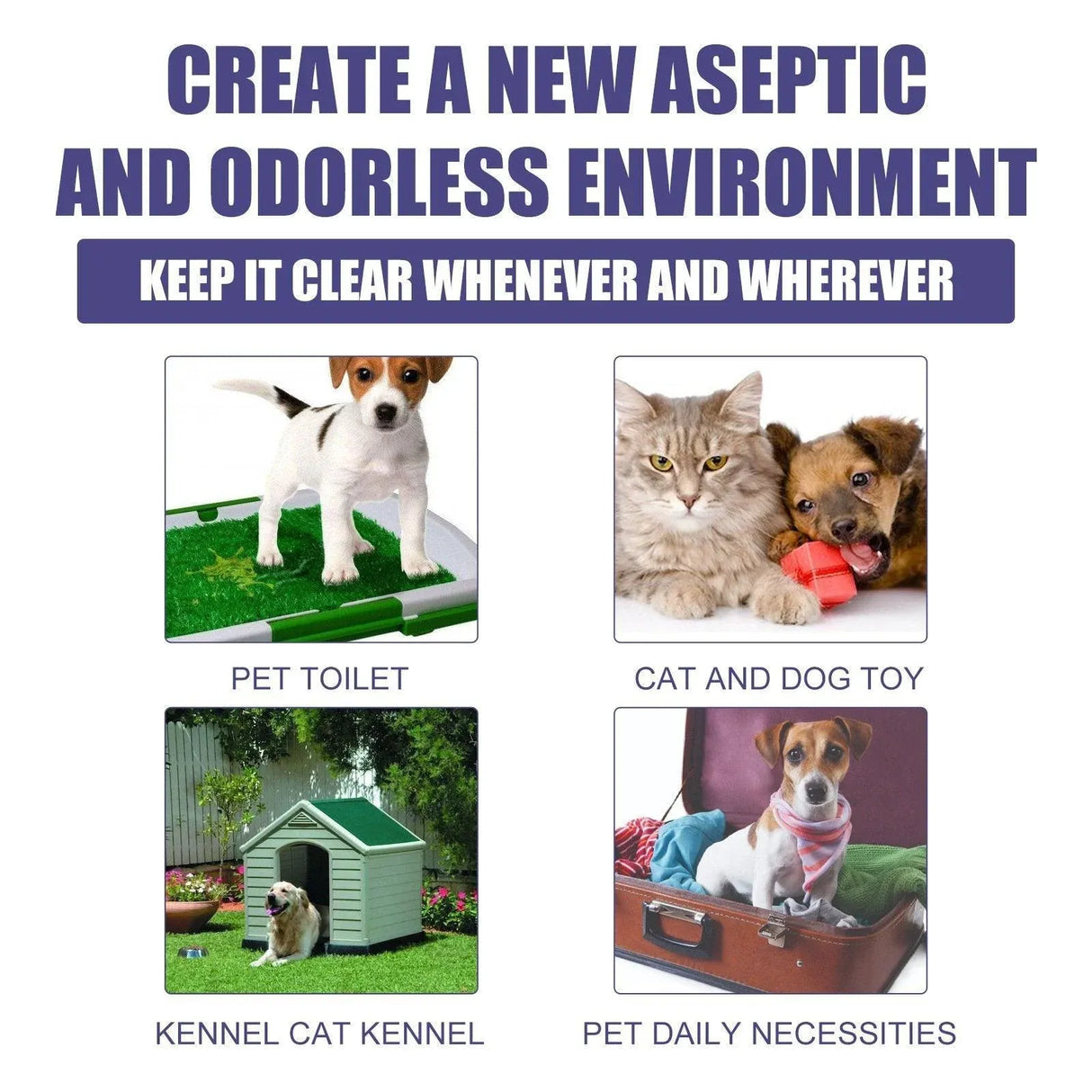 Pet Deodorant Spray for Cats and Dogs Eliminates Urine Feces Odors Air Freshener