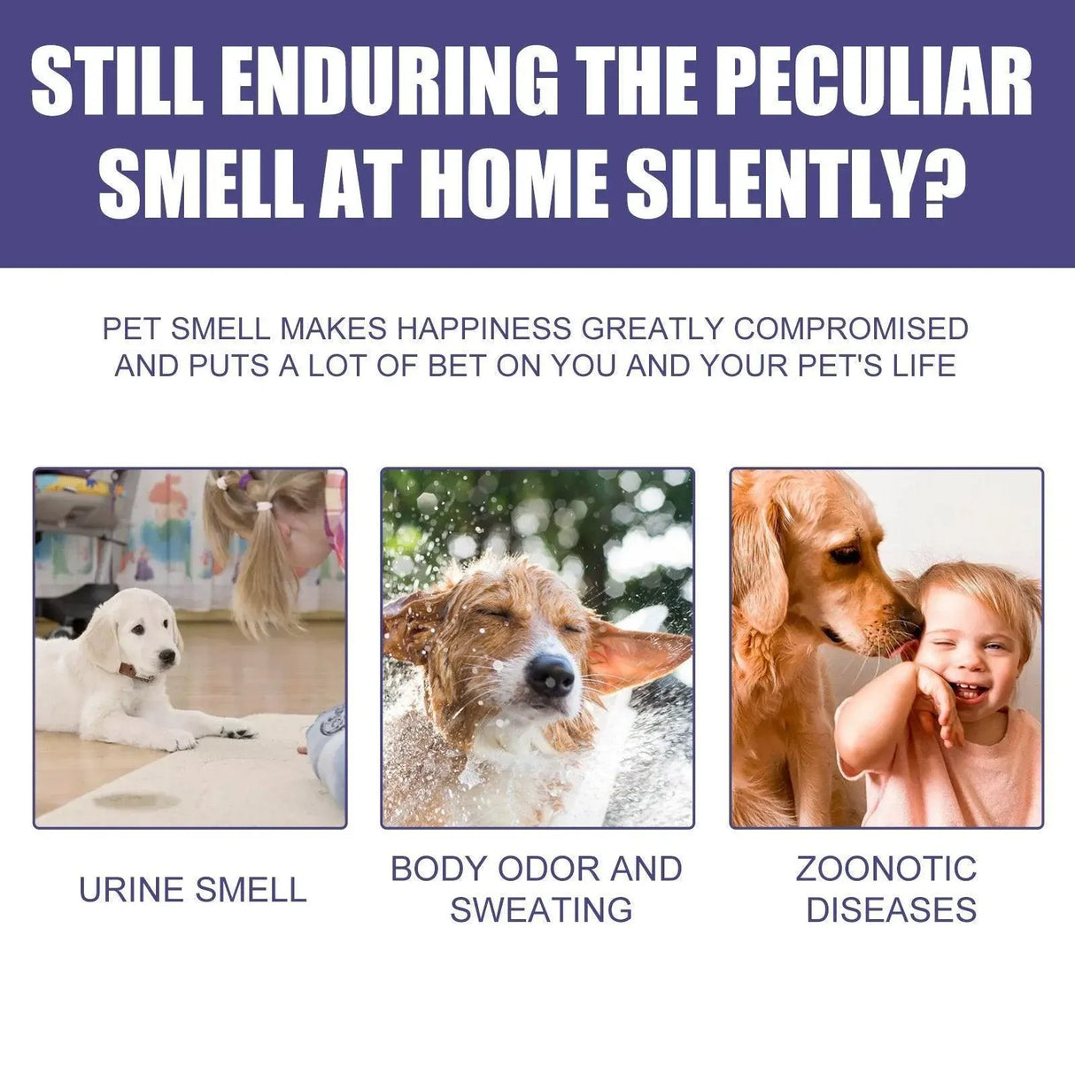 Pet Deodorant Spray for Cats and Dogs Eliminates Urine Feces Odors Air Freshener