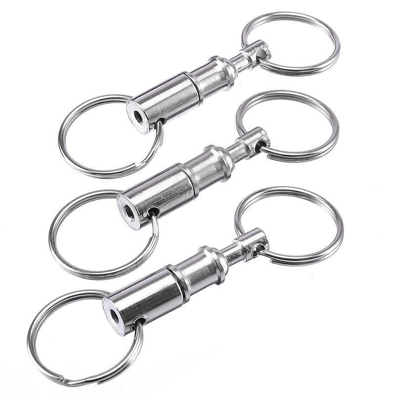 4X Detachable Quick Release Removable Keyring Keychain Key Ring Pull Apart Split