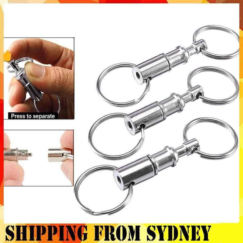 4X Detachable Quick Release Removable Keyring Keychain Key Ring Pull Apart Split