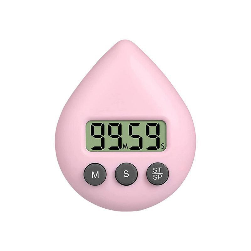 Water Drop Digital Timer Kitchen Study Alarm Countdown Electronic Clock 4 Colours - Black
