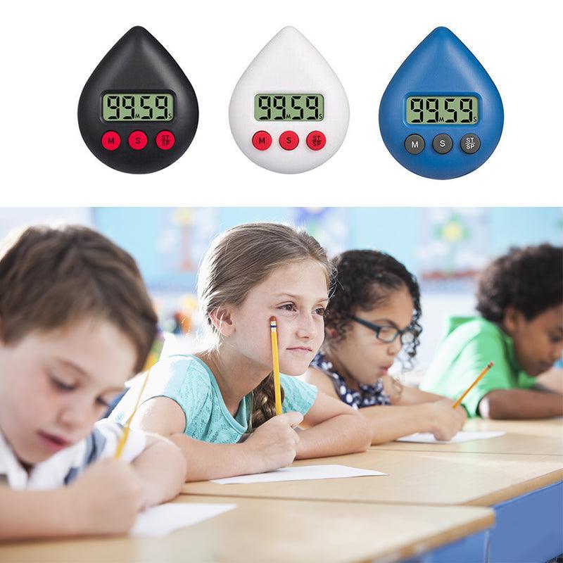 Water Drop Digital Timer Kitchen Study Alarm Countdown Electronic Clock 4 Colours - Blue