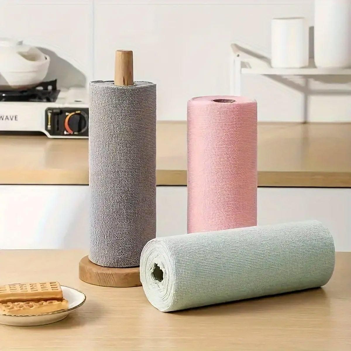 Multifunctional Kitchen Cleaning Towel Strong Absorbent Hand Tear Dish Cloth - Pink