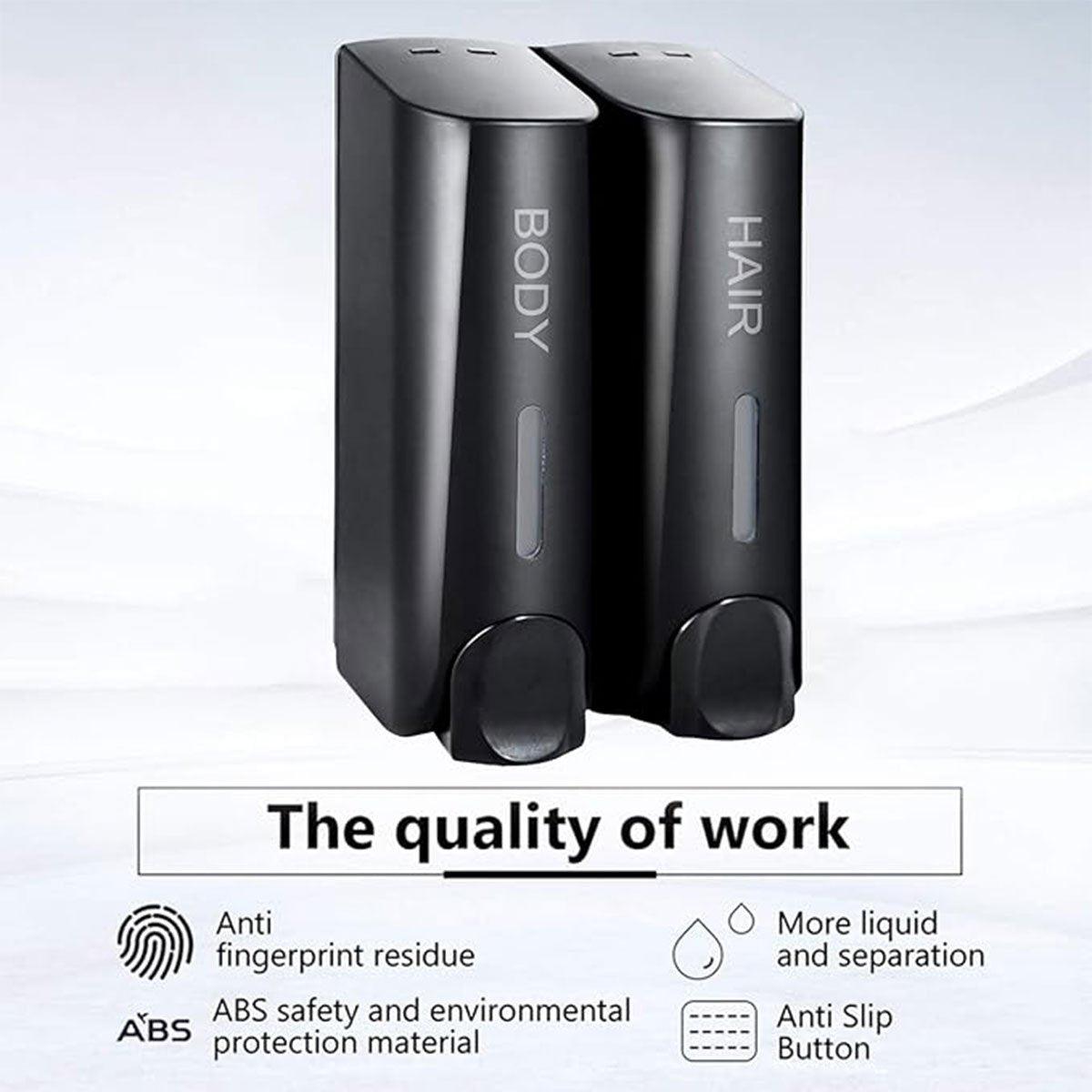 Hotel Wall Mounted Soap Dispenser Bathroom Shampoo Shower Gel Hand Soap Box - White-Double