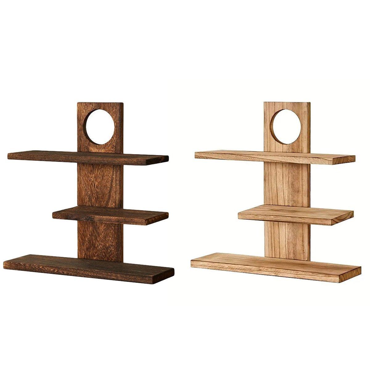 Wooden Desktop Tea Set Rack Display Stand Organizer Storage Shelf for Teaware - Brown