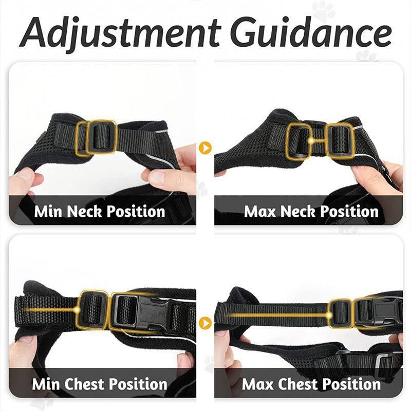 Adjustable Pet Harness and Leash Set for Cat Dog Escape Proof Reflective Vest - S