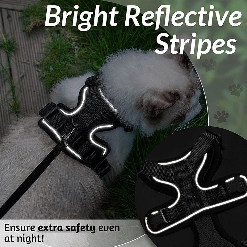 Adjustable Pet Harness and Leash Set for Cat Dog Escape Proof Reflective Vest - S