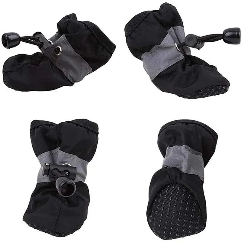 Set Anti Slip Waterproof Protective Dog Shoes Rain Boots Pet Socks Booties 4Pcs - L