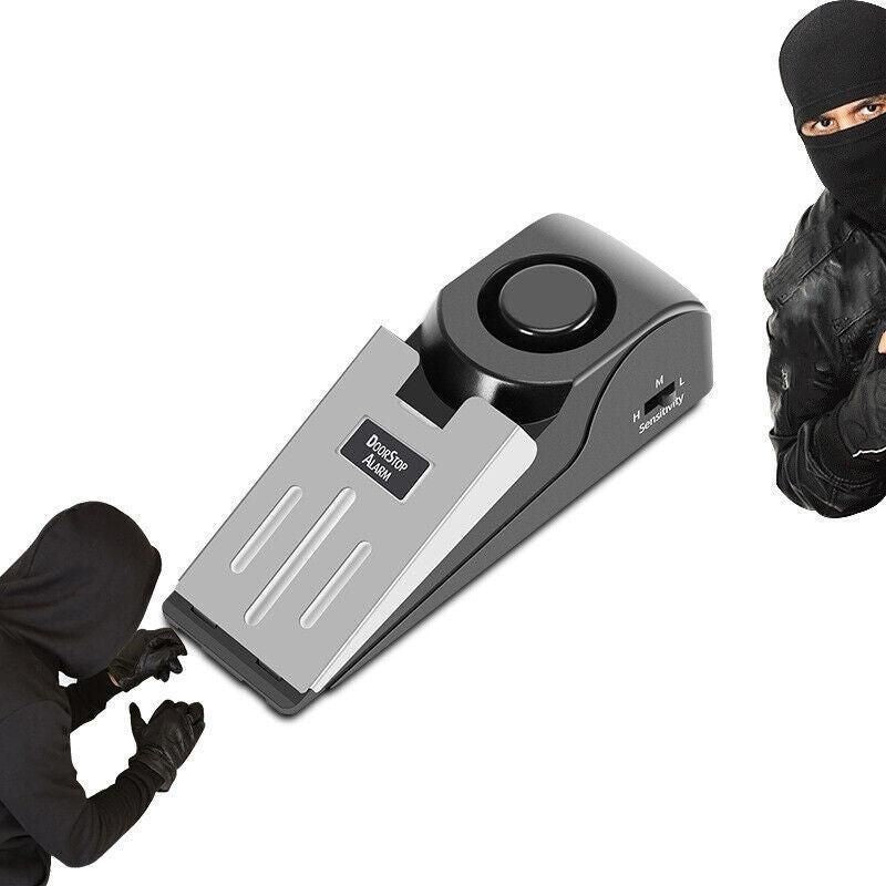 Home Security Wedge Door Stop Alert Detection Device Intruder Alarm Wireless