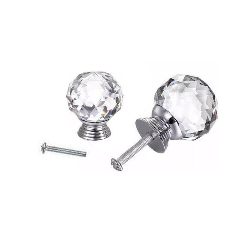 Crystal Glass Cabinet Knobs Drawer Pull Handles Cupboard Door Knob with Screws 10Pcs - 40mm