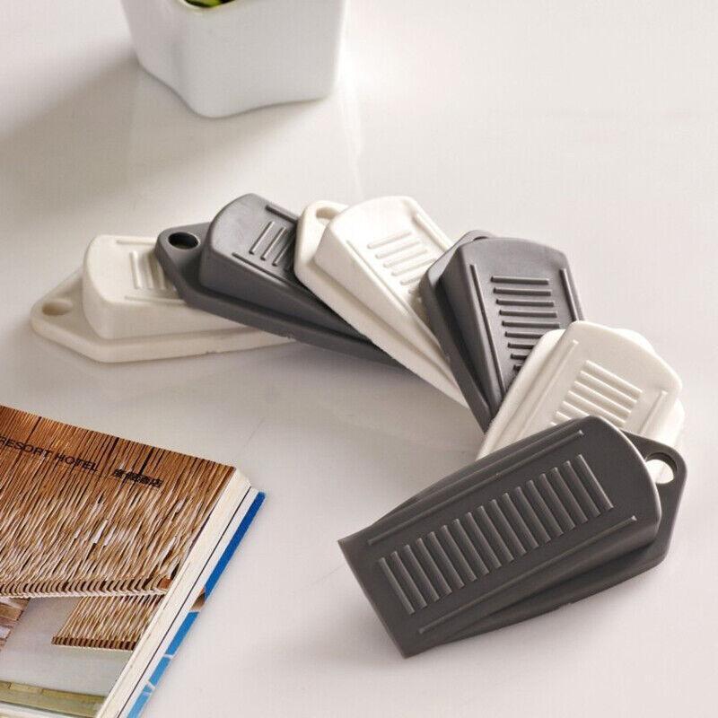3Pcs Thick Rubber Wedge Door Stoppers Floor Carpet Heavy Duty Door Stop Security - Grey