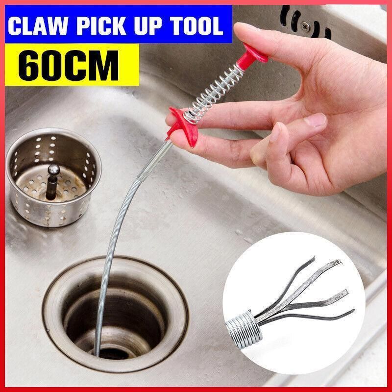 Flexible Spring Pick Up Tool Drain Cleaner Stick Snake Hair Remover