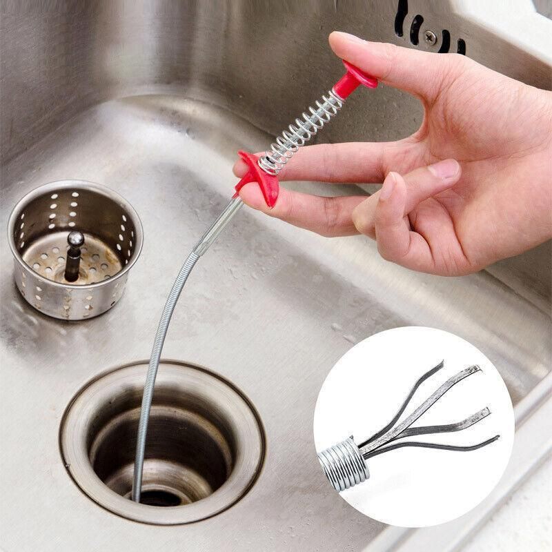 Flexible Spring Pick Up Tool Drain Cleaner Stick Snake Hair Remover