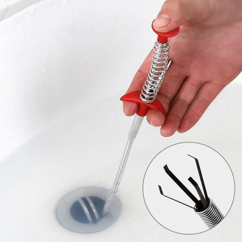 Flexible Spring Pick Up Tool Drain Cleaner Stick Snake Hair Remover
