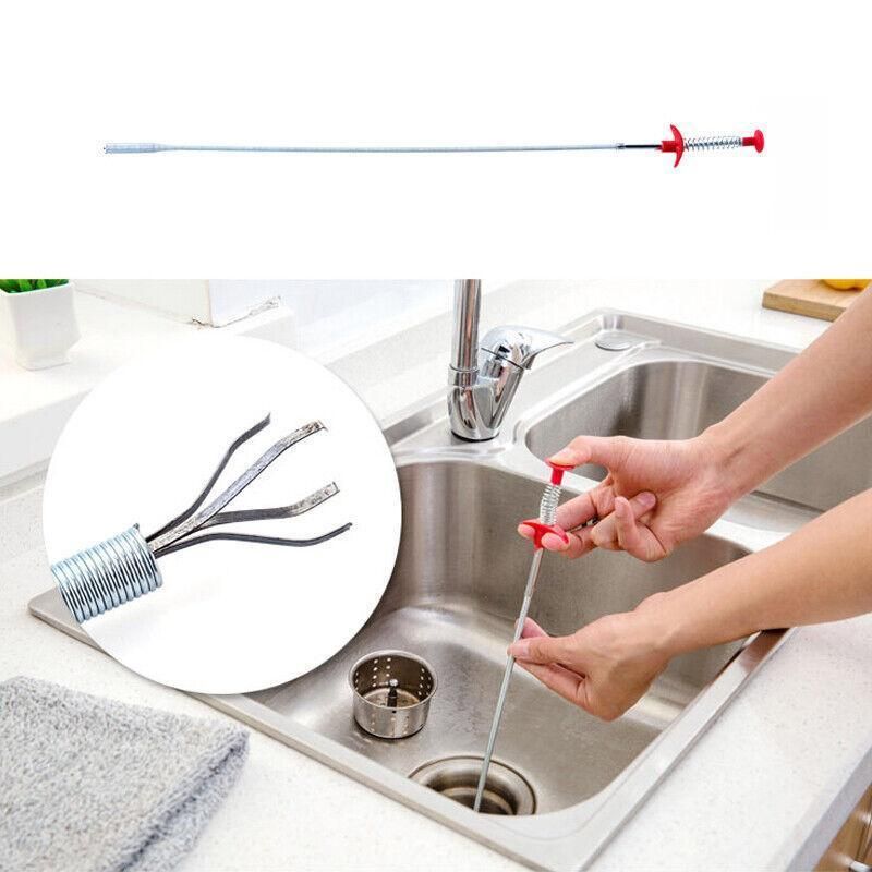 Flexible Spring Pick Up Tool Drain Cleaner Stick Snake Hair Remover