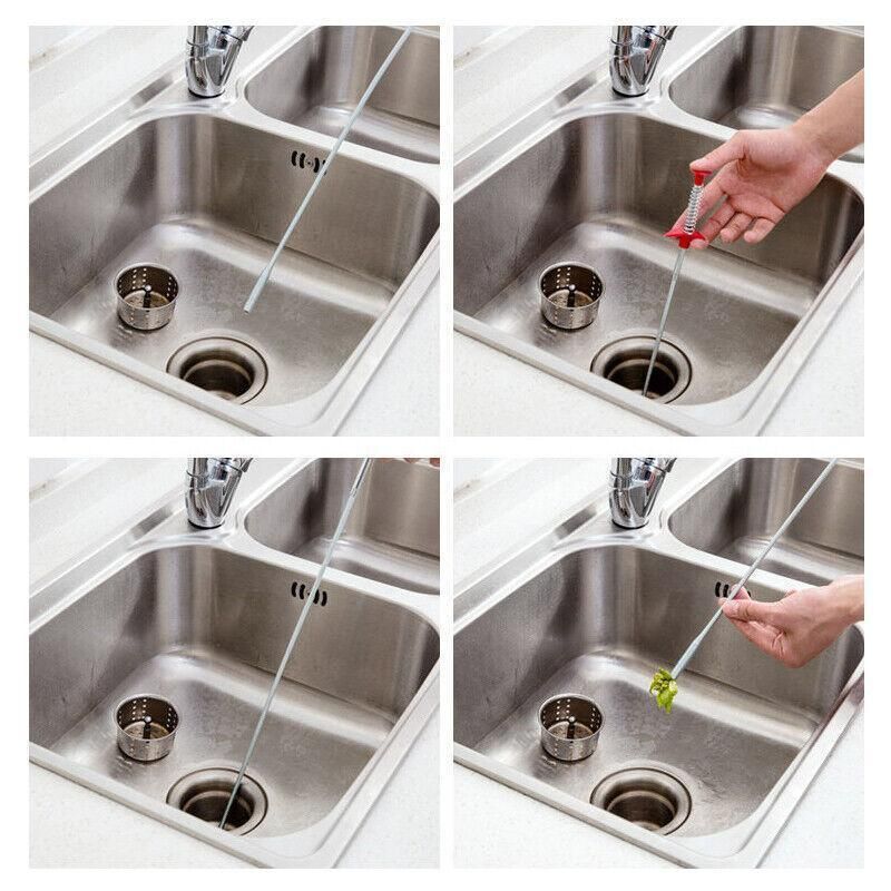 Flexible Spring Pick Up Tool Drain Cleaner Stick Snake Hair Remover