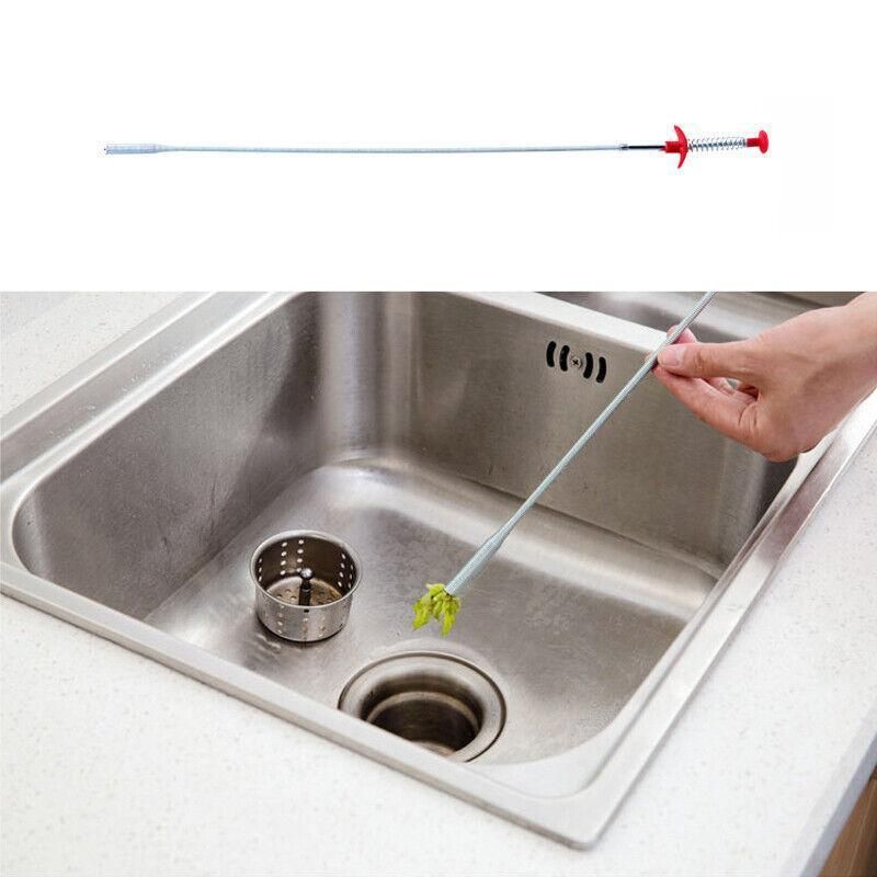 Flexible Spring Pick Up Tool Drain Cleaner Stick Snake Hair Remover