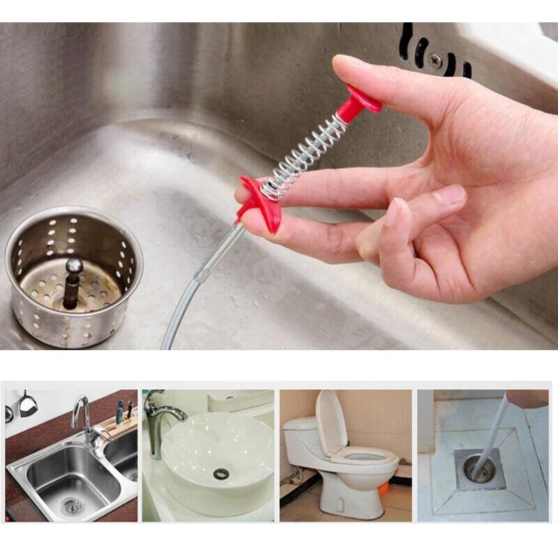 Flexible Spring Pick Up Tool Drain Cleaner Stick Snake Hair Remover