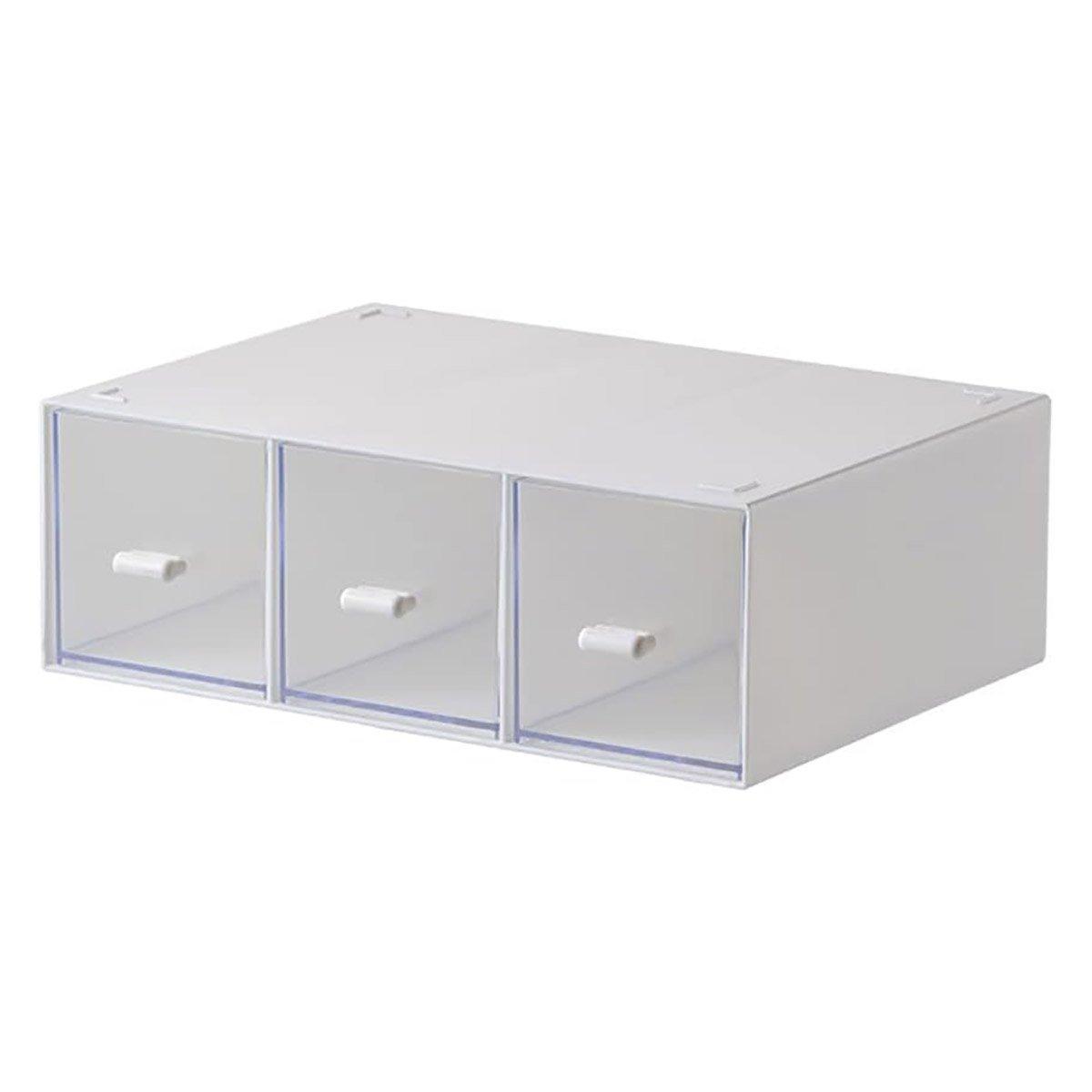 Storage Box 3Drawers DIY Desktop Plastic Transparent Coffee Sugar Jewelry Box