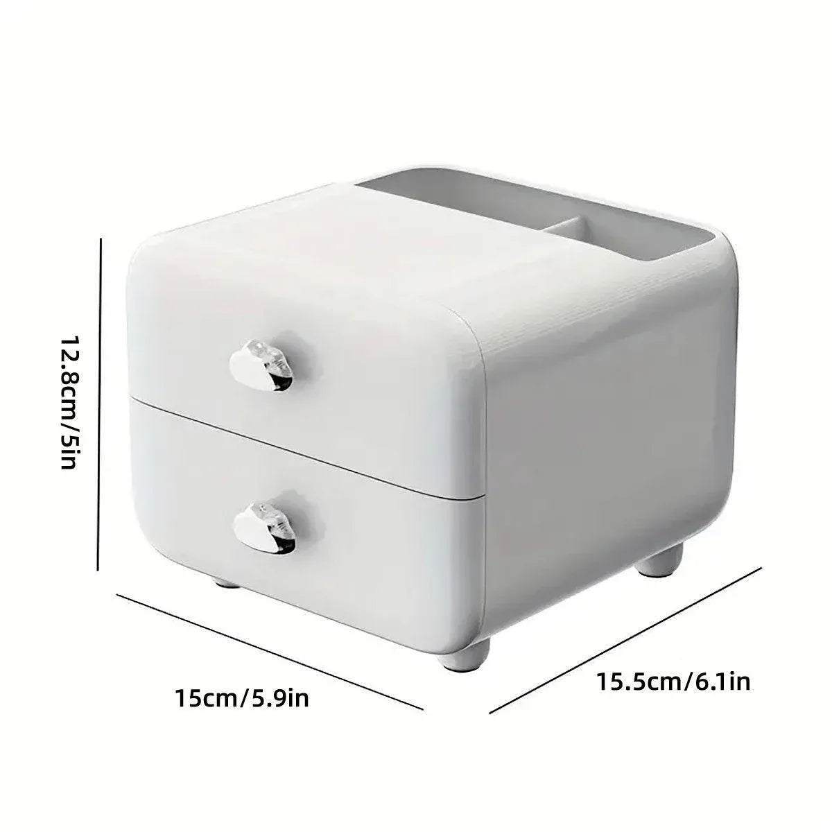 Multifunctional Desktop Organizer Storage Drawer Box for Office and Study Desks - Beige