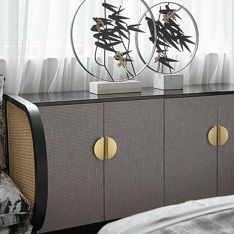 Door Pull With Screws Cupboard Handle Decor Home Semi Circle Cabinet Knob Diy - Copper