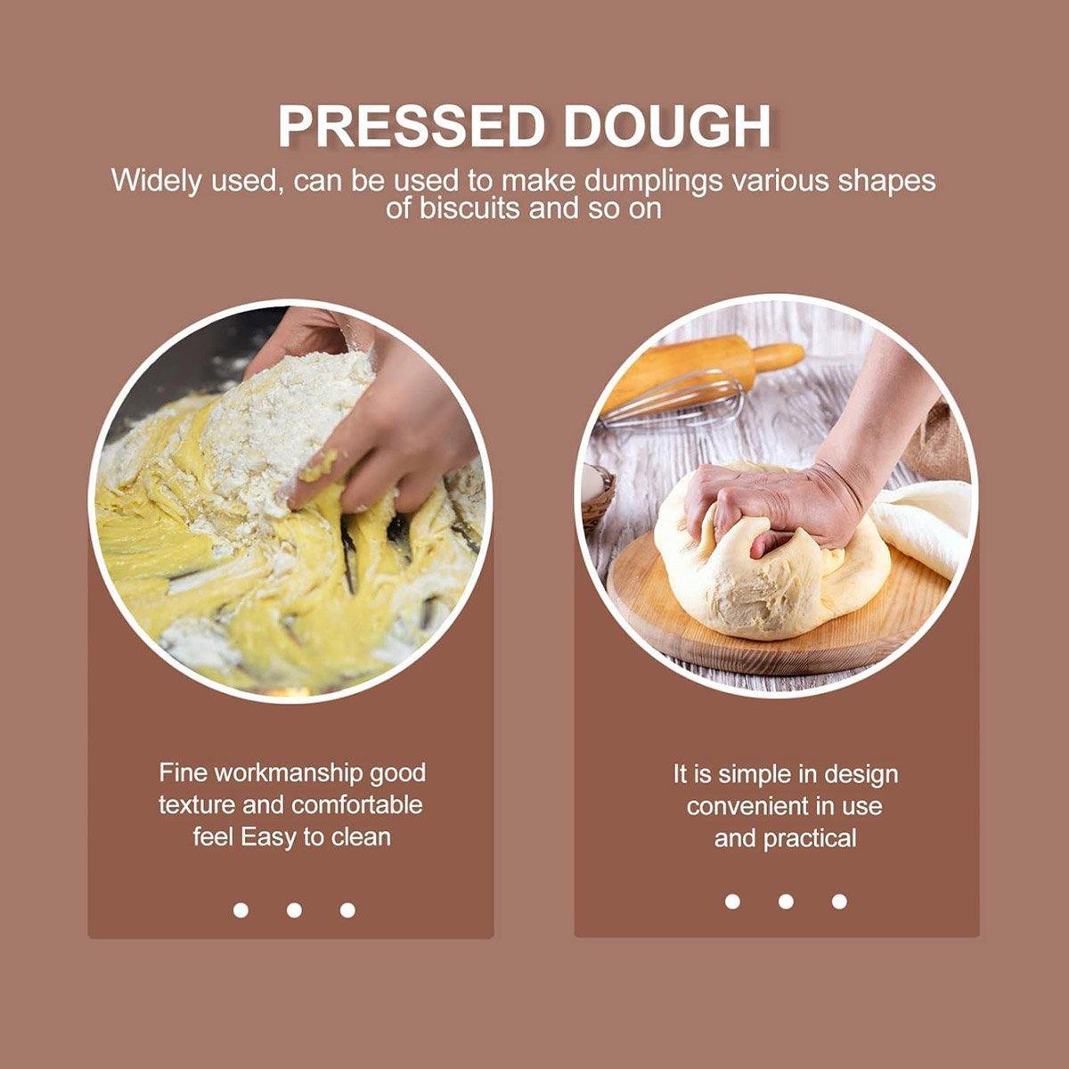 Wooden Dumpling Wrapper Maker Hand Press Dough Roller for Kitchen Cooking - 16.5CM