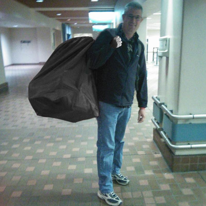 Universal Travel Bag for Carrier or Booster Seat Storage at Airport Gate