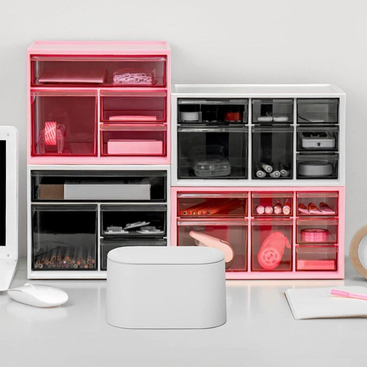 Desktop Wastebasket Organizer Small Trash Bin Compact Wastebasket for Office Use