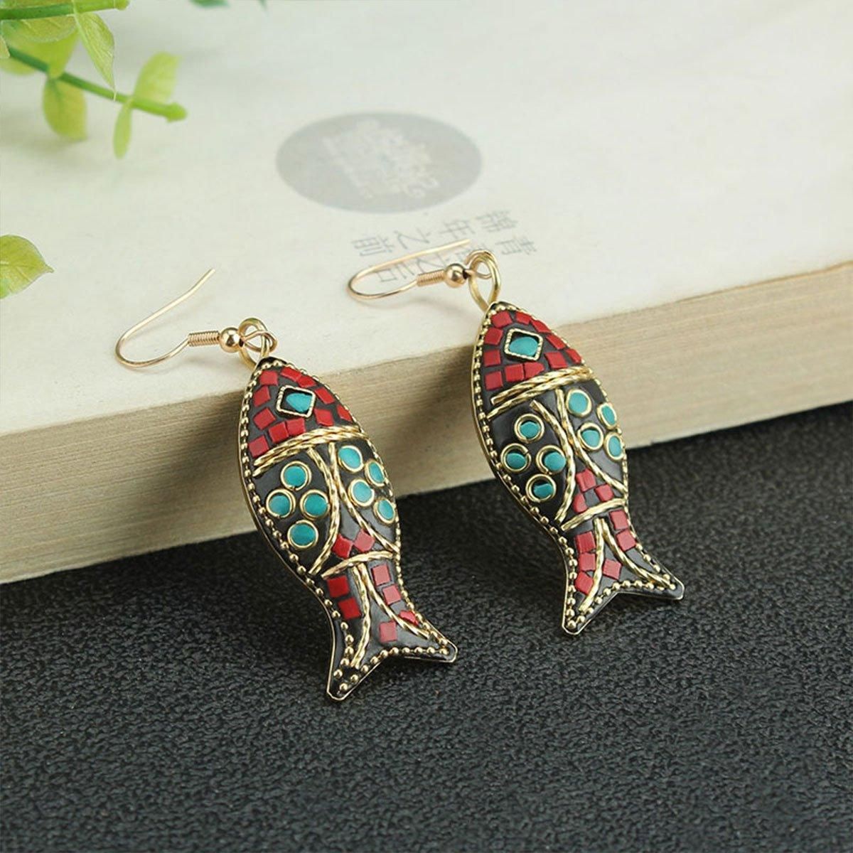 Retro Ethnic Style Earrings Fashion Jewelry for Women Bohemian Accessories - Long beads