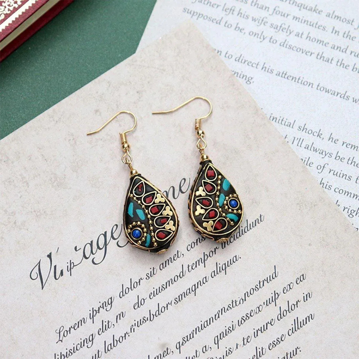 Retro Ethnic Style Earrings Fashion Jewelry for Women Bohemian Accessories - Red snakehead