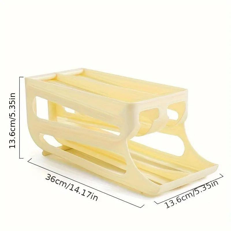 Sliding Egg Carton Refrigerator Storage for Kitchen Egg Holder and Organizer - Yellow