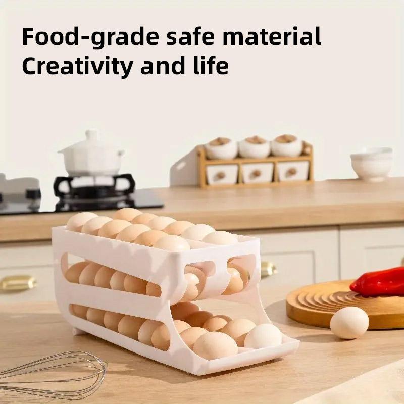 Sliding Egg Carton Refrigerator Storage for Kitchen Egg Holder and Organizer - Yellow
