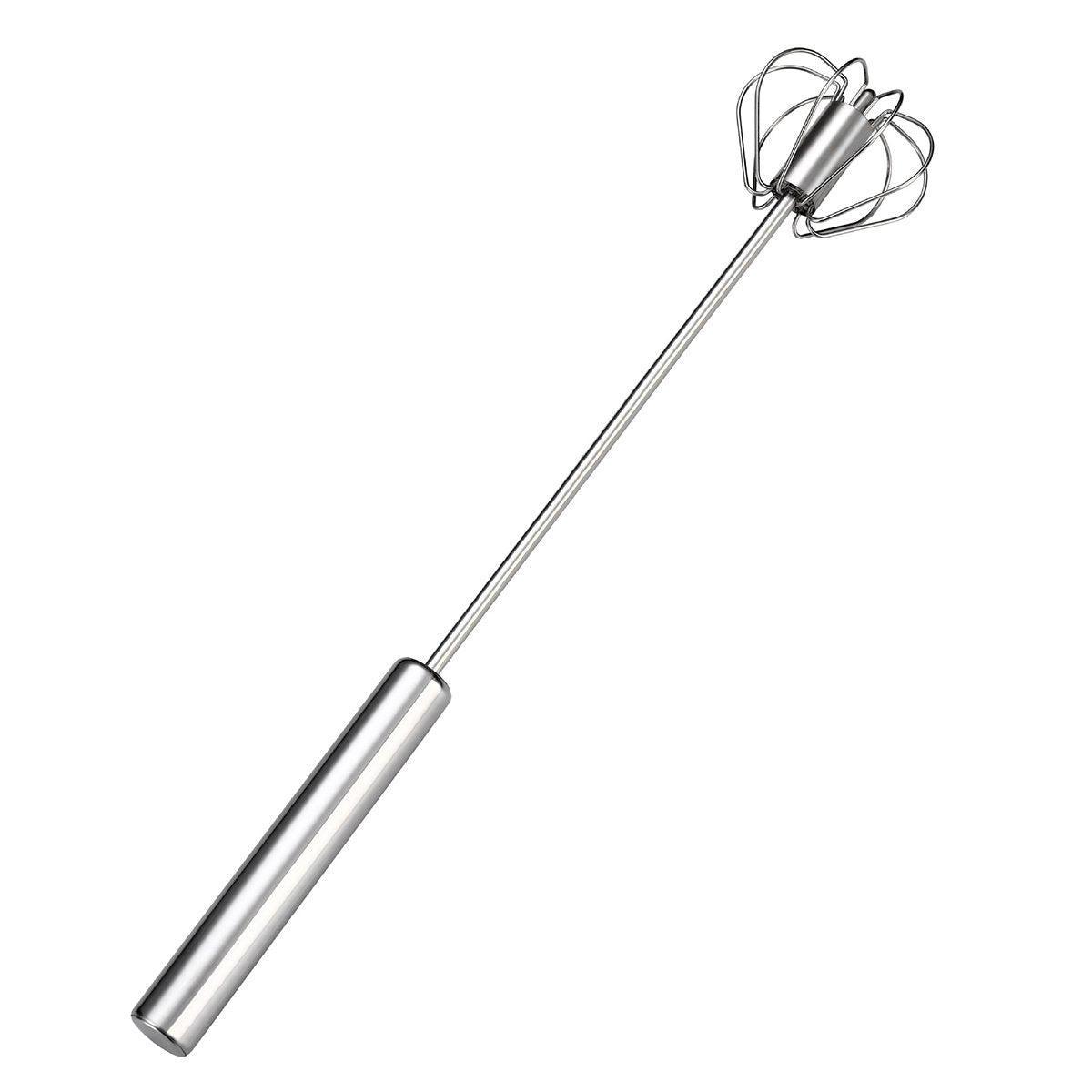 Stainless Steel Semi-Automatic Egg Beater Hand Pressed Kitchen Baking Tool - 14 Inch