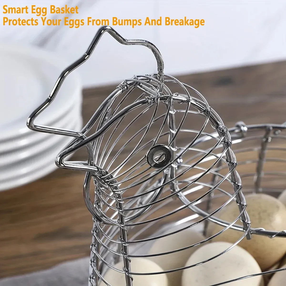 Egg Storage Basket Hollow Iron Wire Container Kitchen Holder Rack for Display
