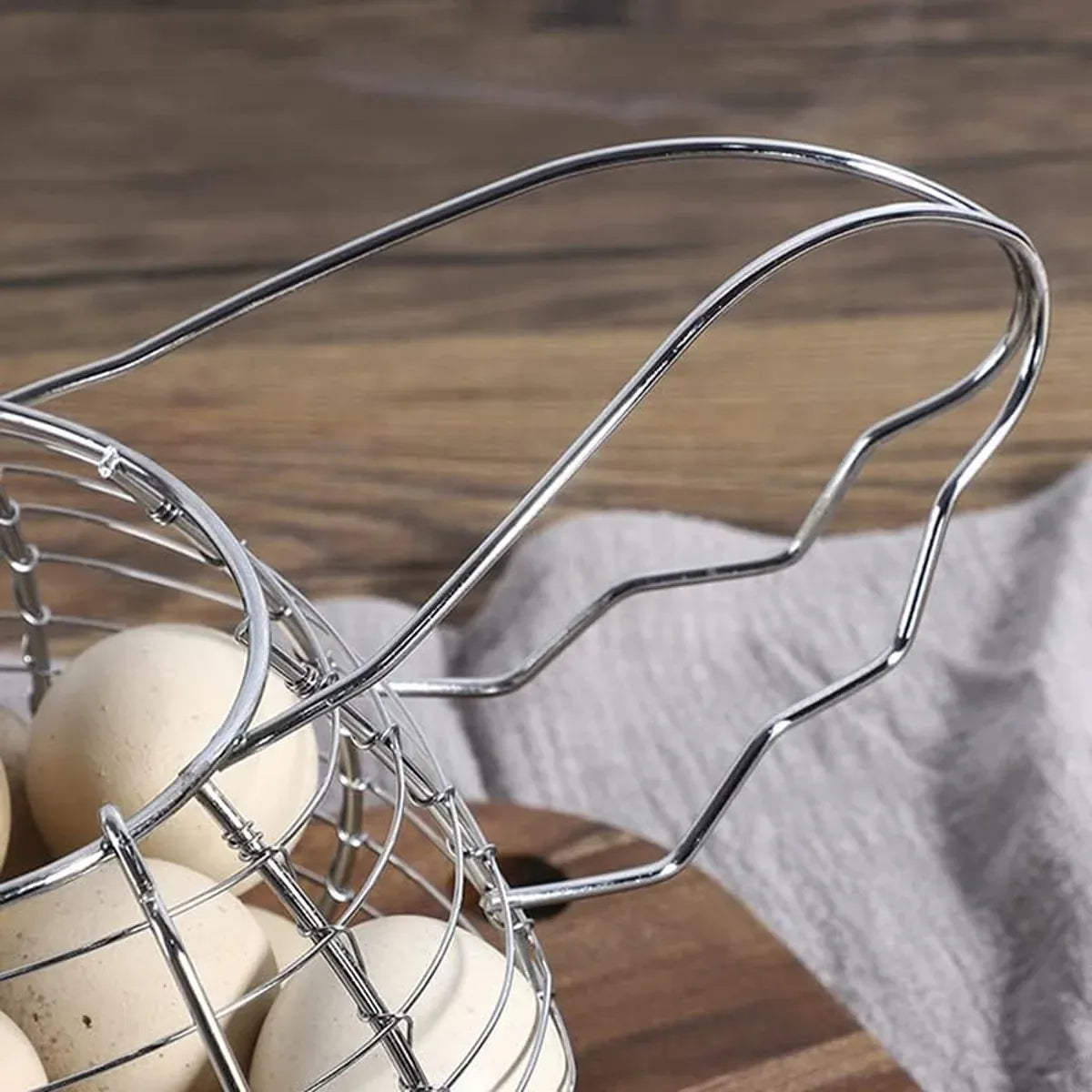 Egg Storage Basket Hollow Iron Wire Container Kitchen Holder Rack for Display
