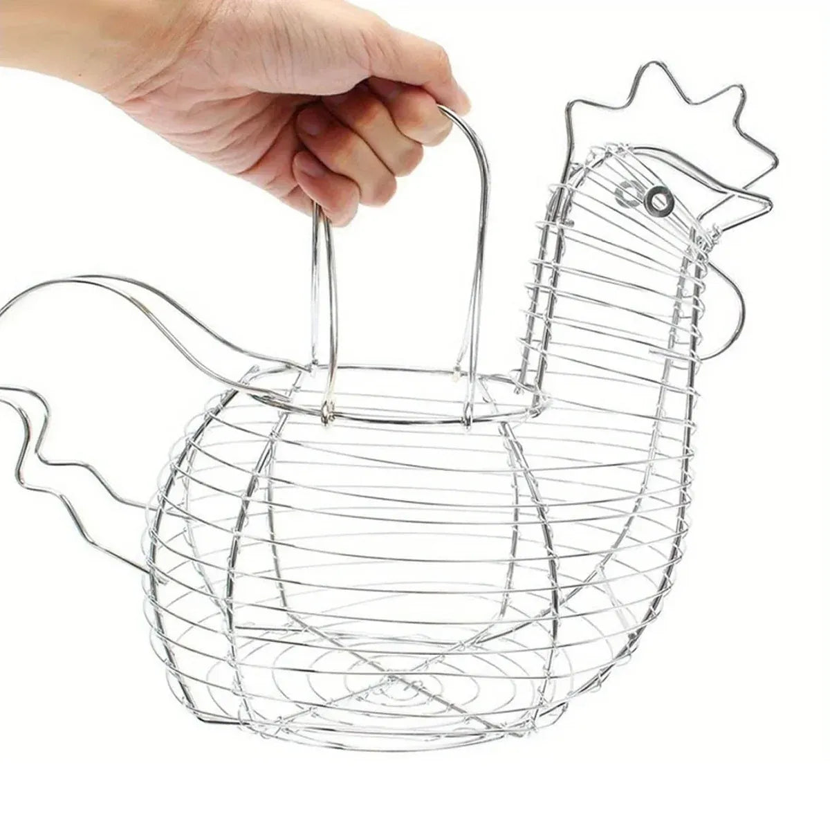 Egg Storage Basket Hollow Iron Wire Container Kitchen Holder Rack for Display
