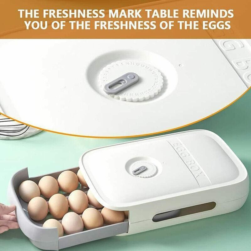 Drawer Type Eggs Tray Fruit Storage Box Kitchen Stacking Holder Food Container - Blue