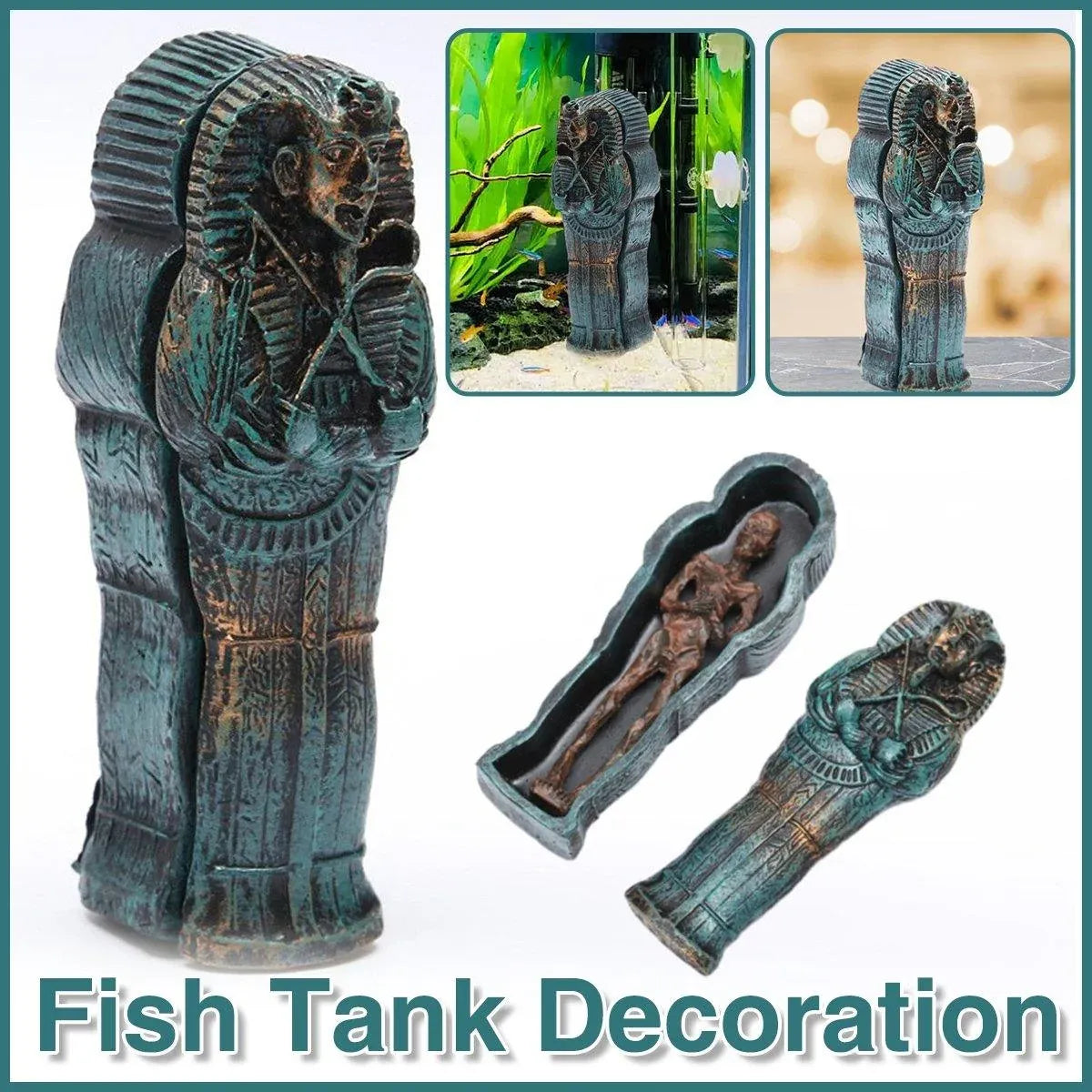 Mummy Aquarium Resin Craft Decoration for Fish Tank Aquascape Ornament Landscape