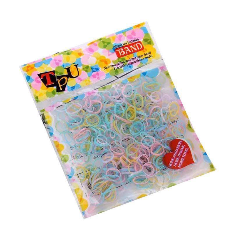400pcs Small Elastic Rubber Band Hair Ties Multi Colour Black Ponytail Holders - Black