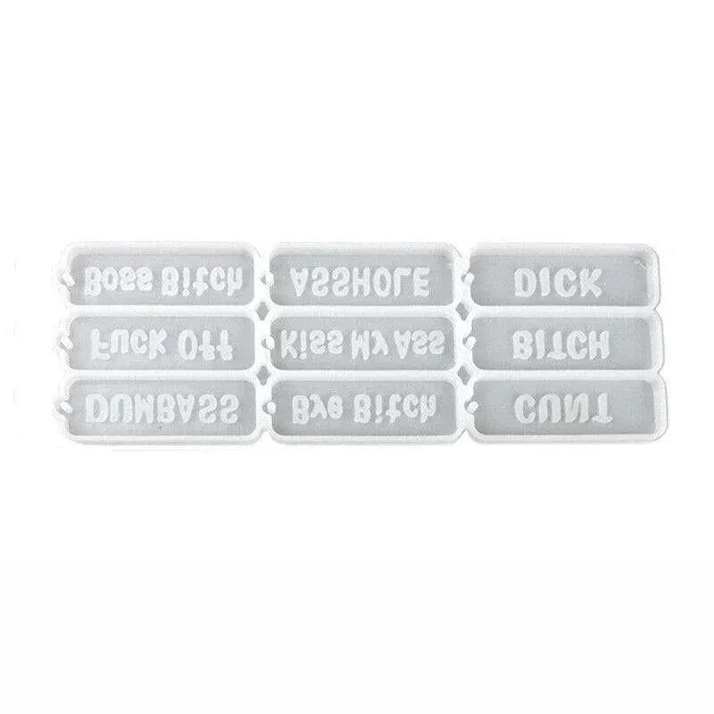 Letters Keychain Resin Epoxy Casting Mold Earring Pendant Craft Mould Silicone
