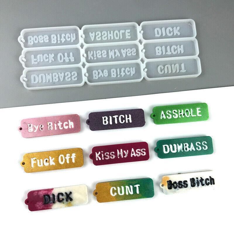 Letters Keychain Resin Epoxy Casting Mold Earring Pendant Craft Mould Silicone