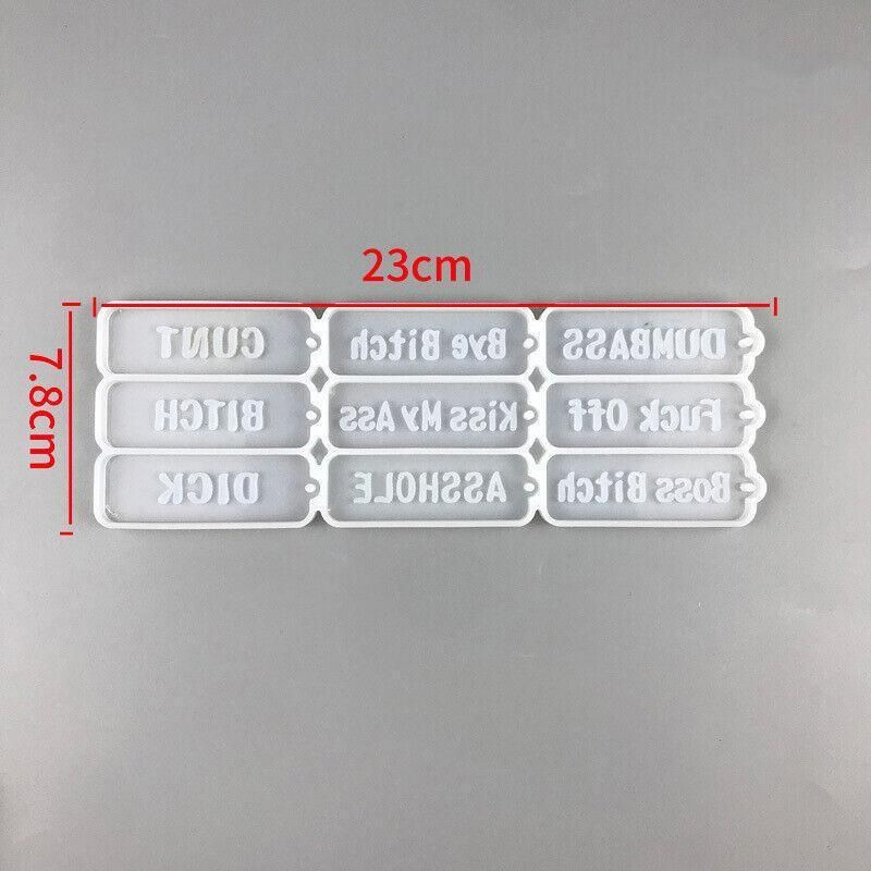Letters Keychain Resin Epoxy Casting Mold Earring Pendant Craft Mould Silicone