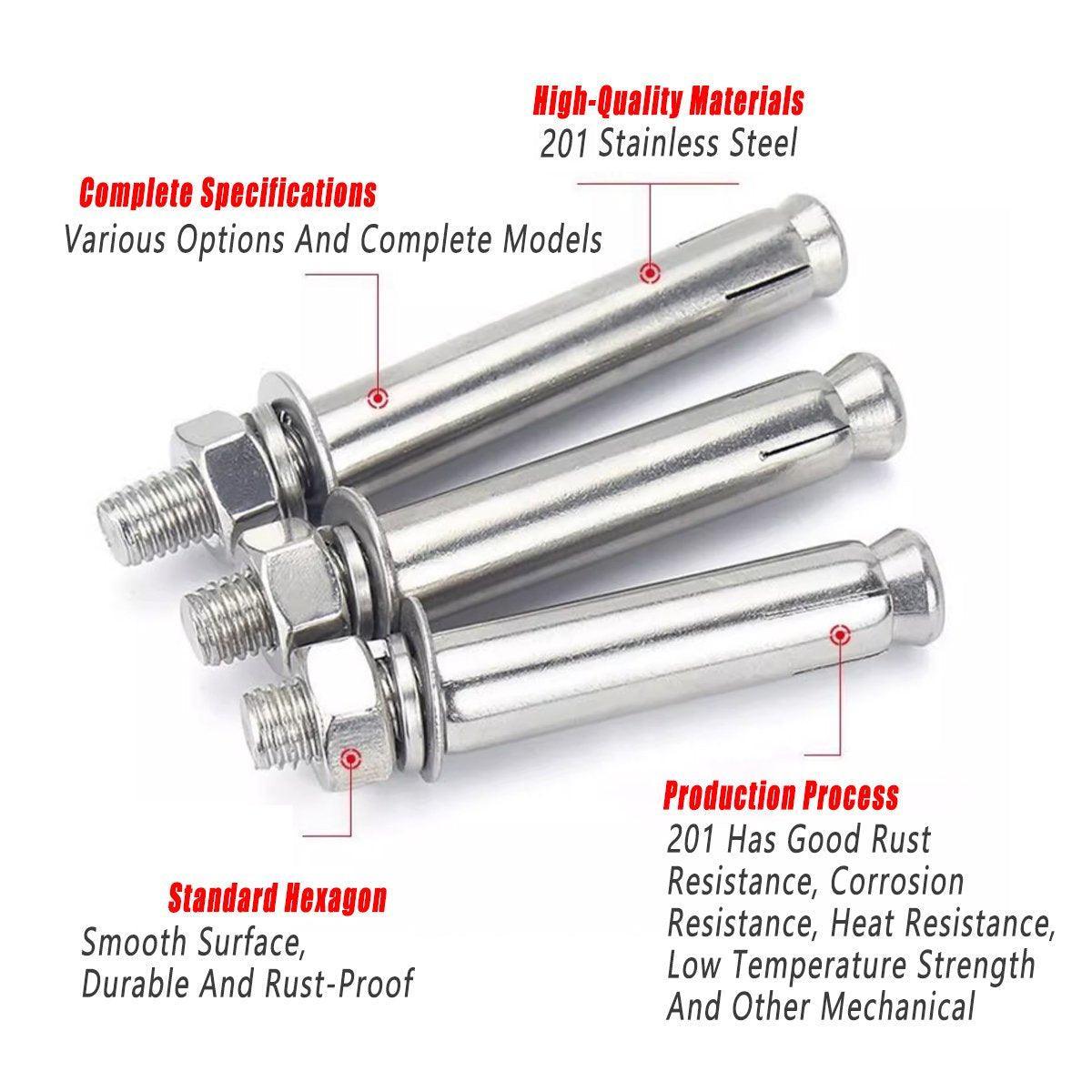 M8 Stainless Steel Expansion Anchor Bolts Heavy Duty Hex Head Screws - M8*80